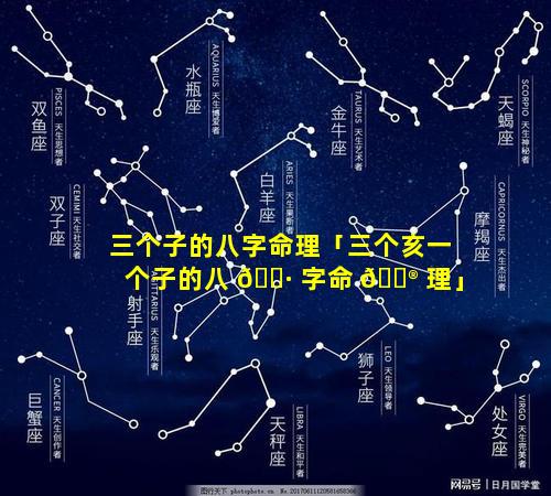 三个子的八字命理「三个亥一个子的八 🕷 字命 💮 理」
